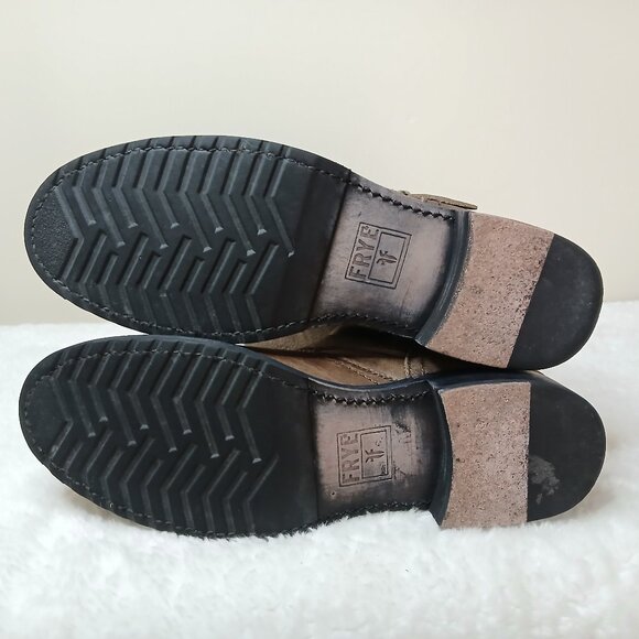 Frye Veronica Slouch Tumbled Leather Buckle Boots - Picture 8 of 10